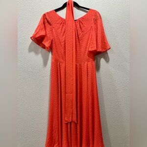 Kate Spade Vibrant Peach/Pink colored Midi Dress